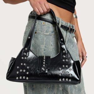 Studded Faux Leather Bag