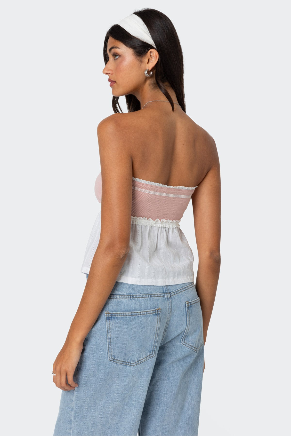 Rena Ribbed Peplum Tube Top - Image 5