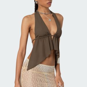 Freda Open Back Chiffon Top