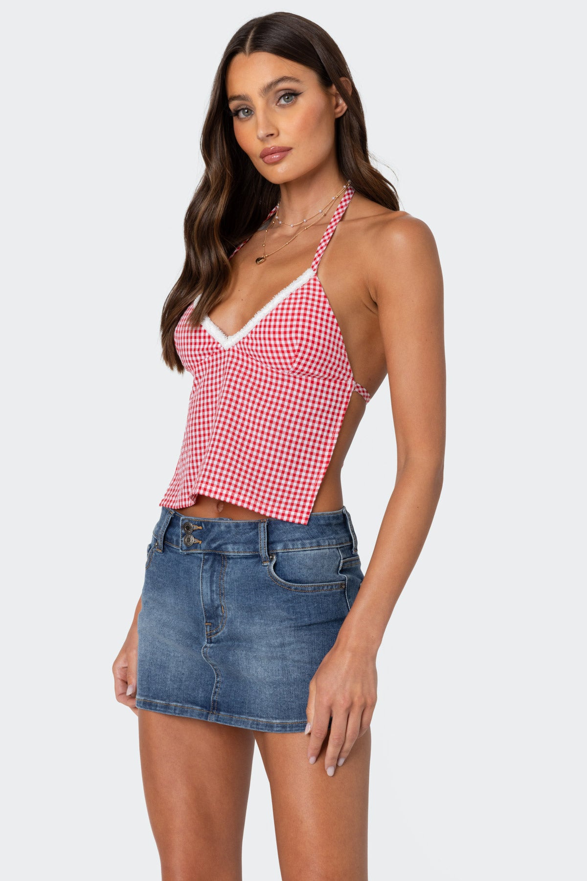 Charmaine Open Back Gingham Top - Image 4