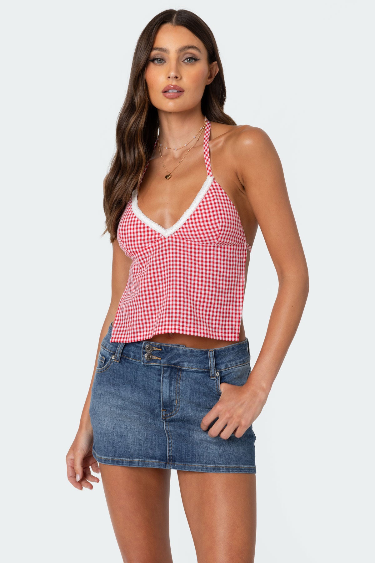 Charmaine Open Back Gingham Top - Image 3