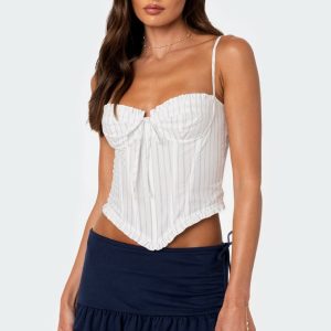 Greca Striped Poplin Corset