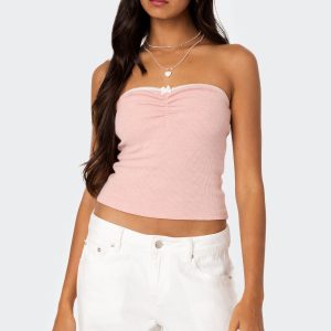 Kacey Strapless Waffle Top