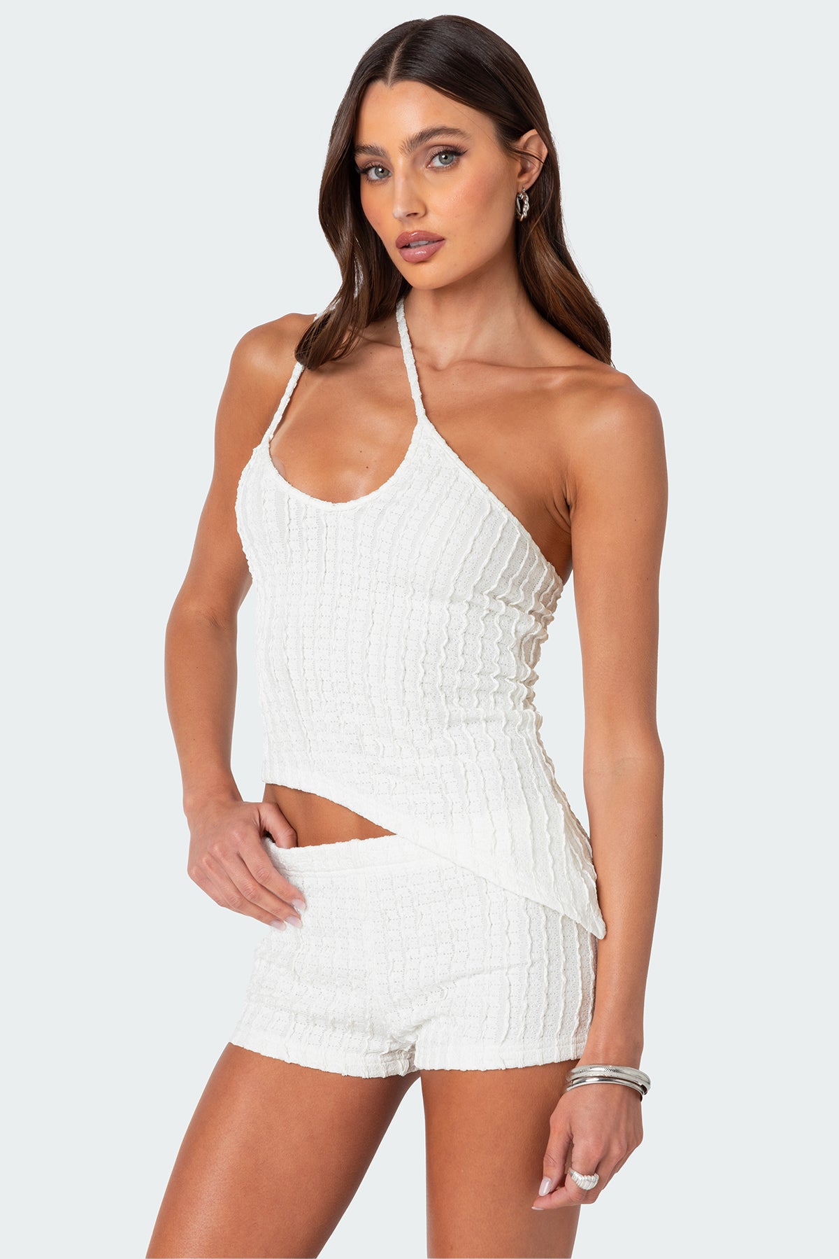 Phoebe Asymmetric Textured Knit Top - Image 3