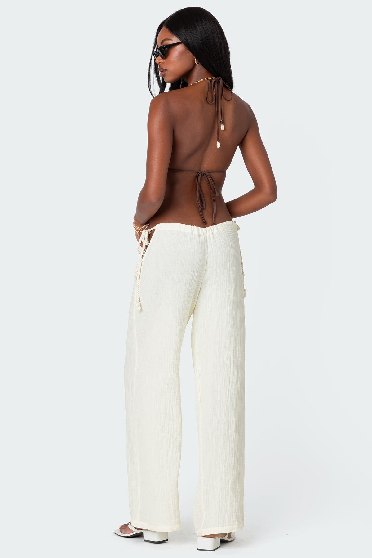 Leoni Side Tie Cotton Gauze Pants - Image 5