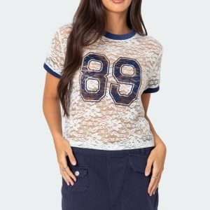 89 Sheer Lace T Shirt