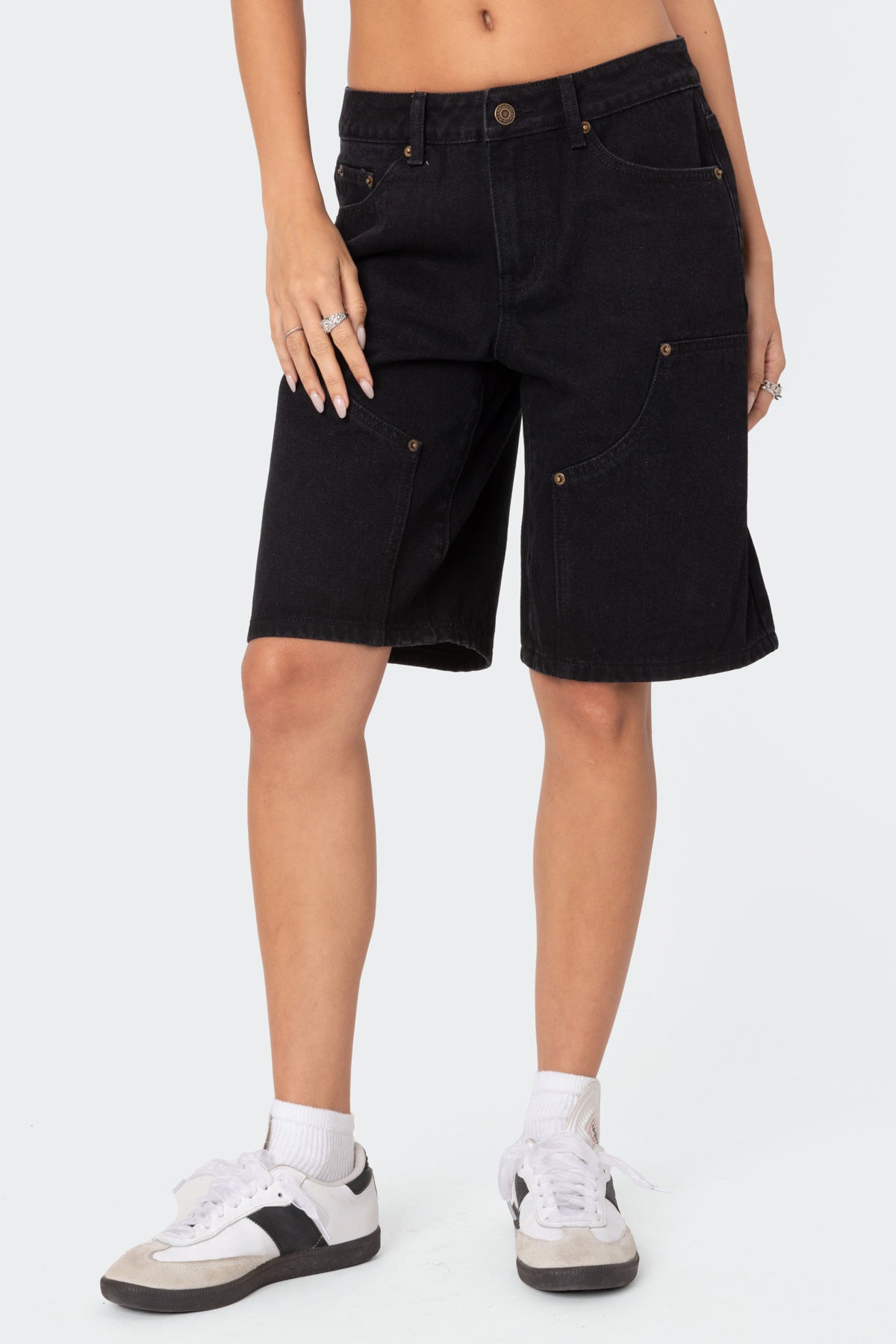 Jacqui Low Rise Denim Bermuda Shorts - Image 2