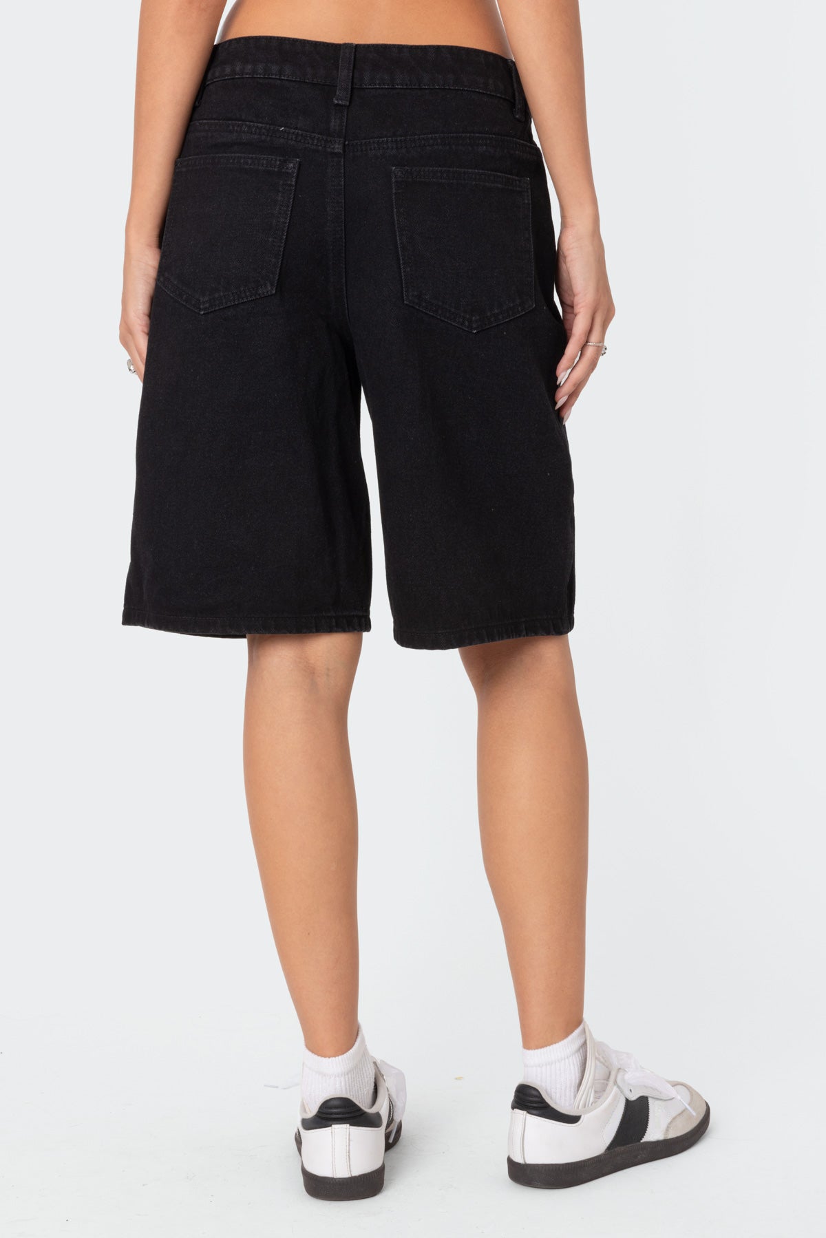 Jacqui Low Rise Denim Bermuda Shorts - Image 5