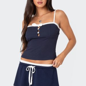 Baxter Button Front Ribbed Tank Top