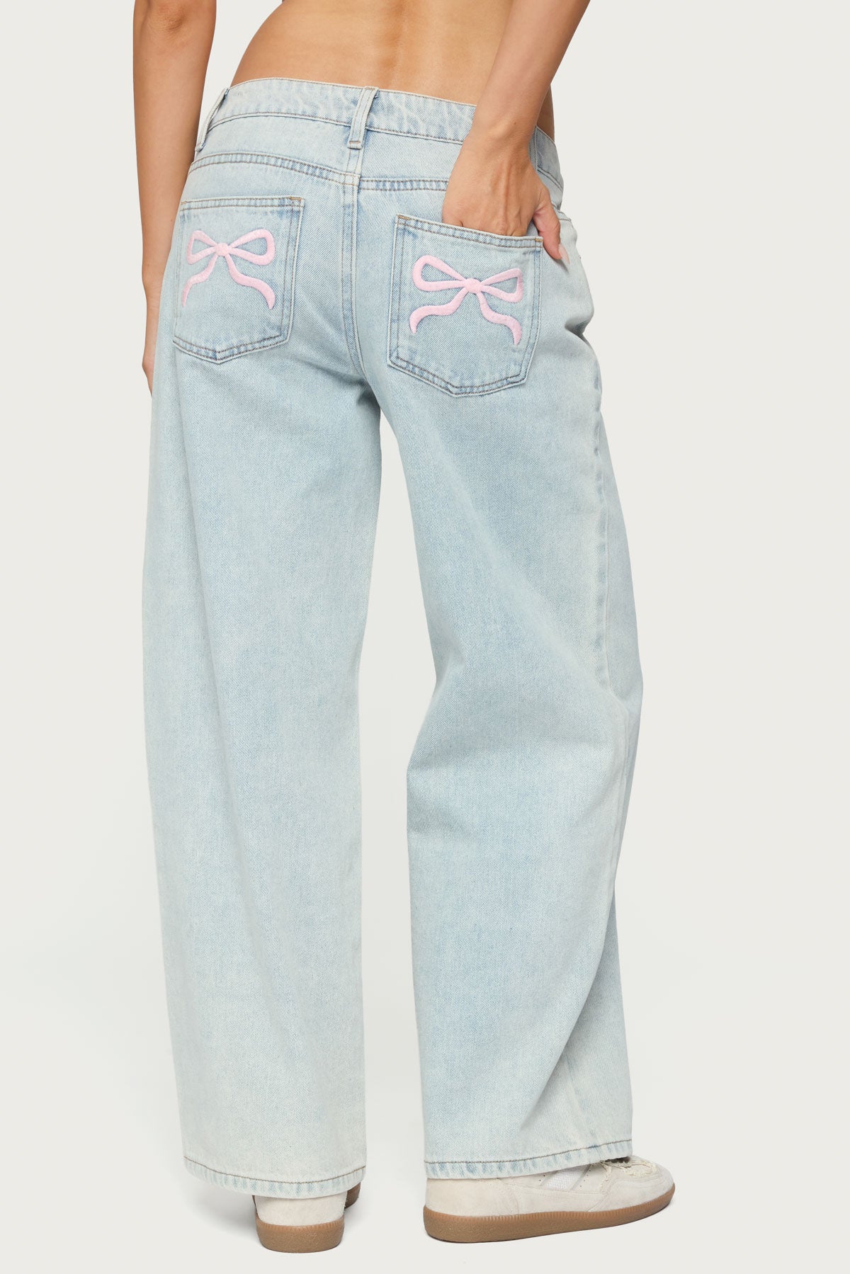 Petite Bow Pocket Relaxed Jeans - Image 5