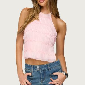 Amit Tiered Chiffon Halter Top