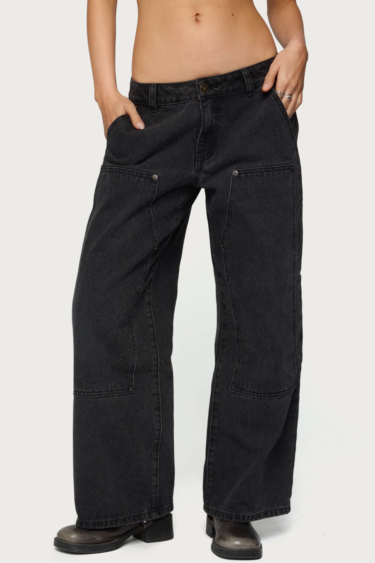 Petite Ayla Low Rise Carpenter Jeans - Image 2