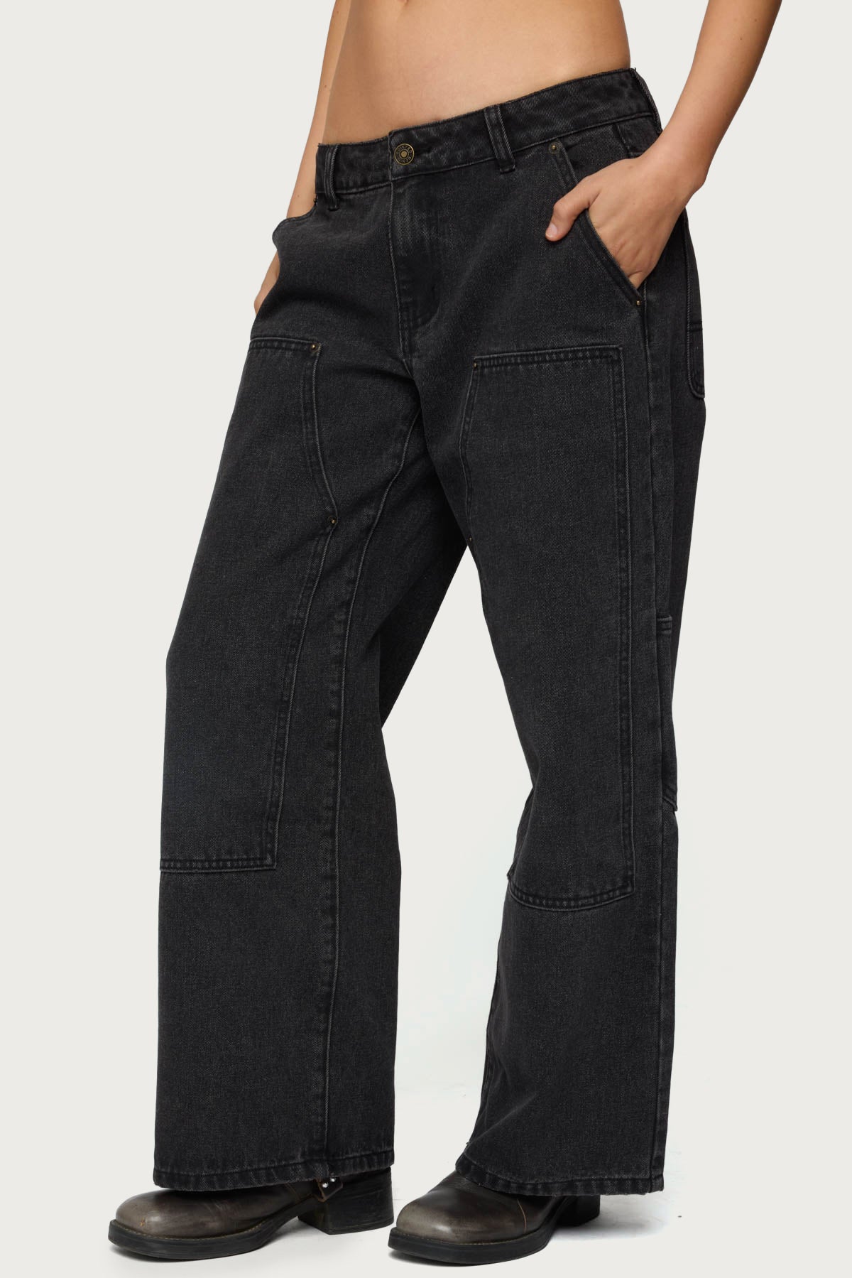 Petite Ayla Low Rise Carpenter Jeans - Image 4