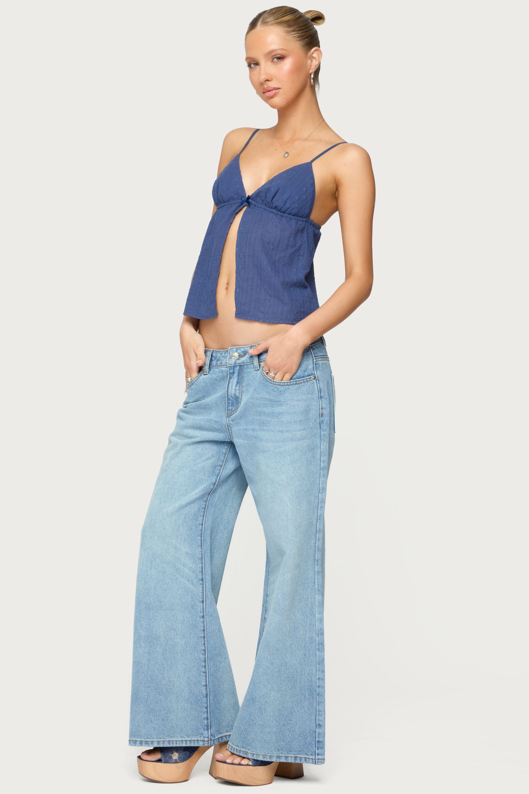 Petite Low Rise Wide Leg Jeans - Image 3