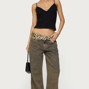 Petite Zahra Mud Wash Low Rise Jeans