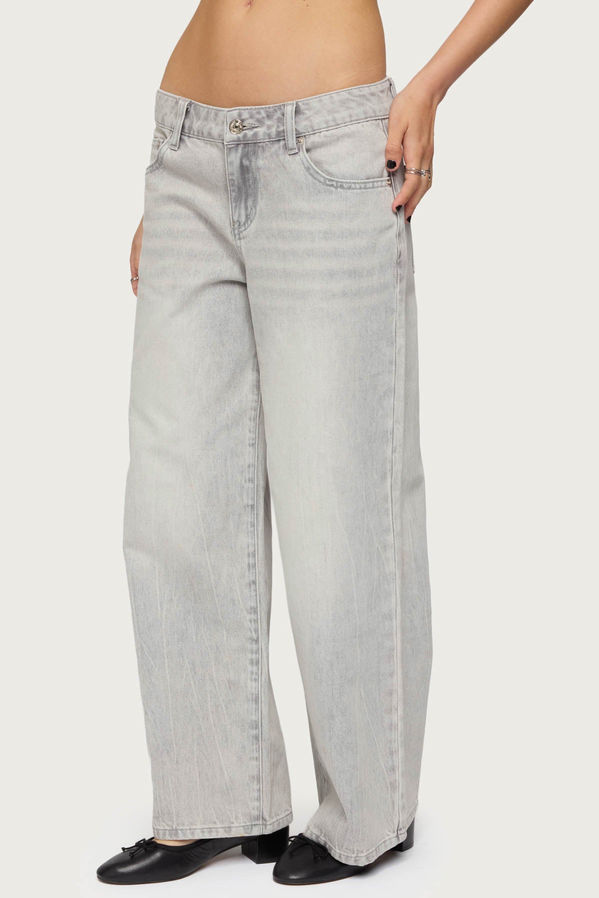 Petite Magda Low Rise Acid Wash Jeans - Image 4
