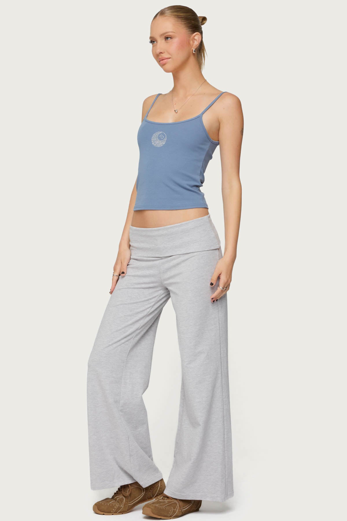 Petite Wide Leg Fold Over Pants - Image 4