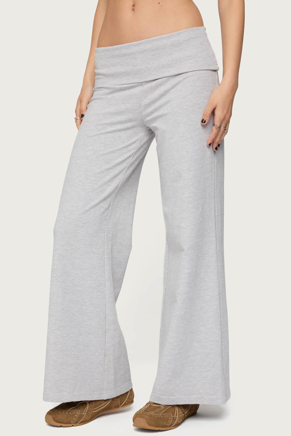 Petite Wide Leg Fold Over Pants - Image 2