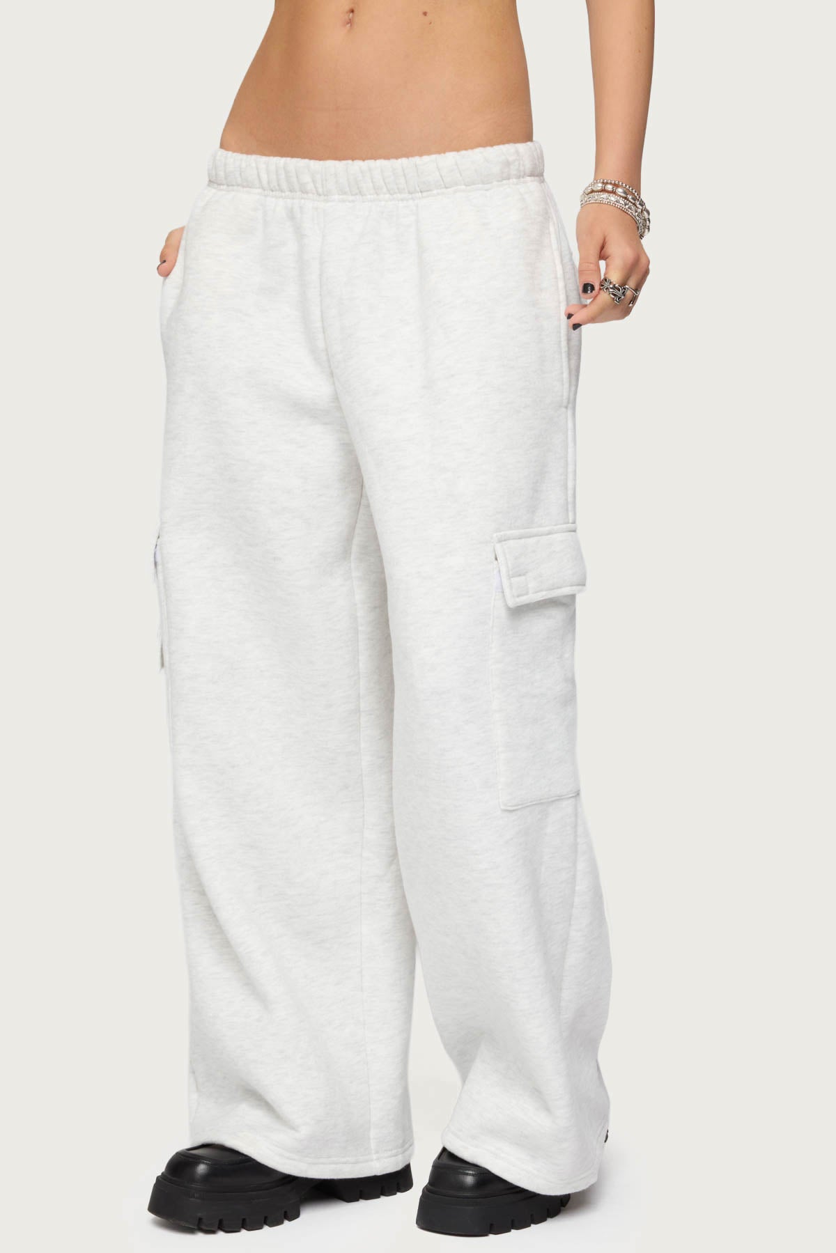 Petite Wide Leg Cargo Sweatpants - Image 4