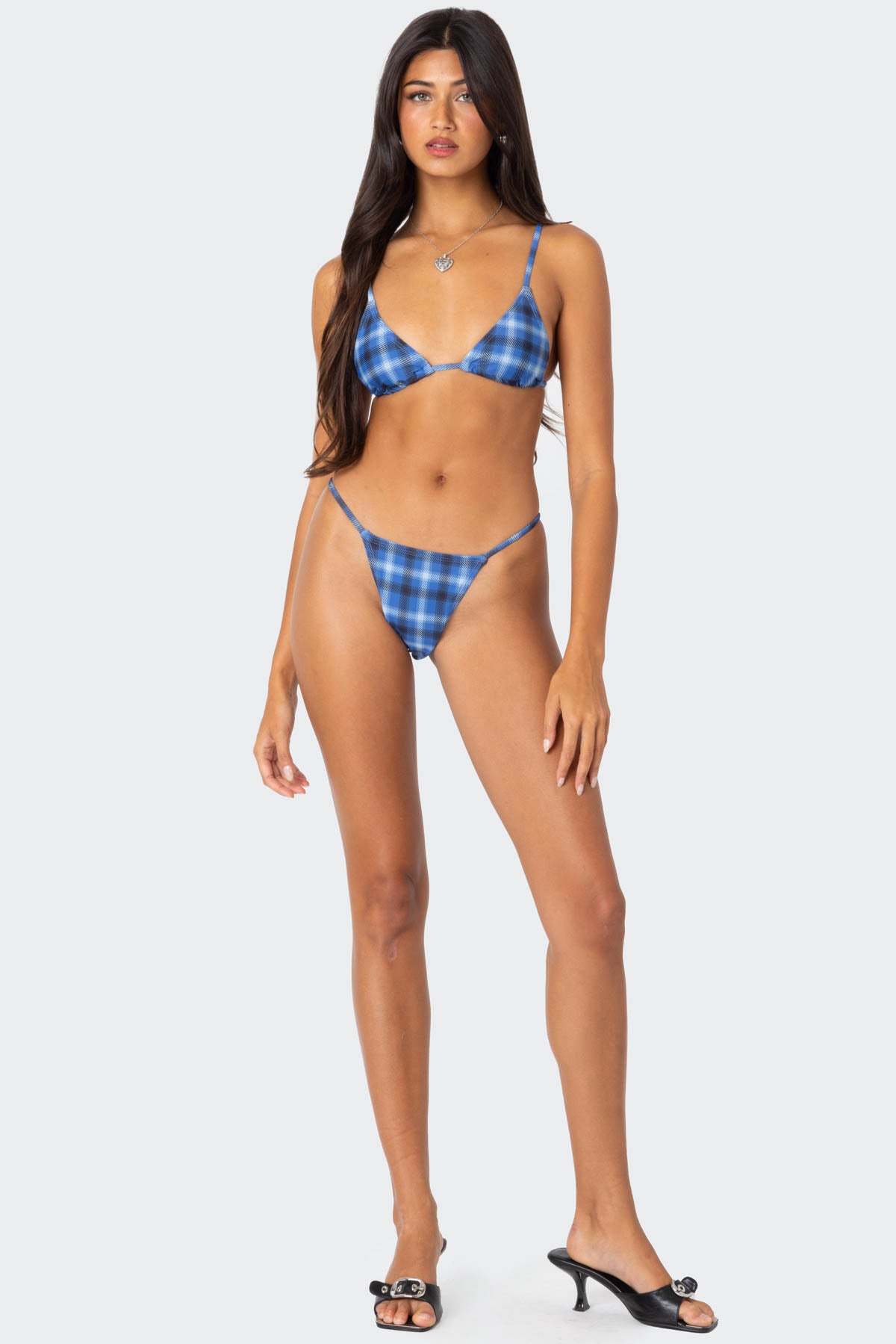 Preppy Plaid String Bikini Bottom - Image 2