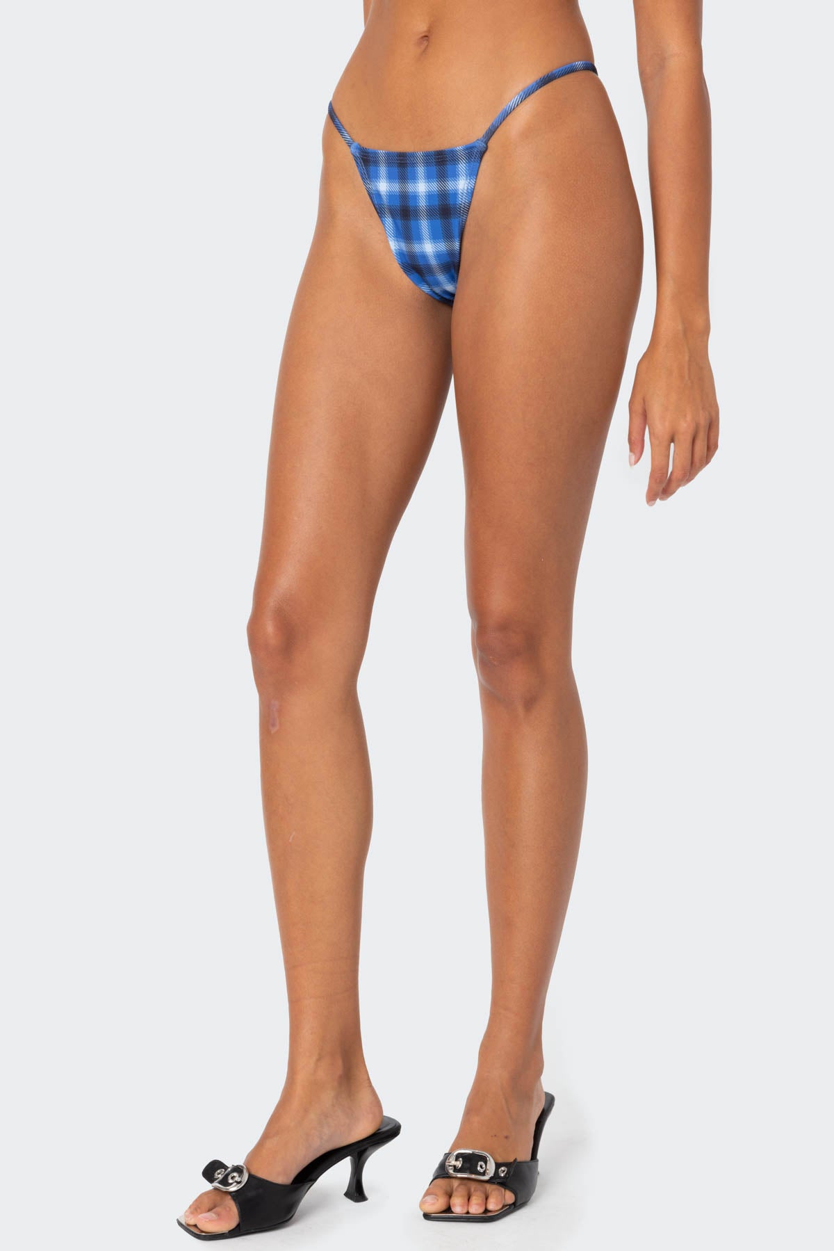 Preppy Plaid String Bikini Bottom - Image 4