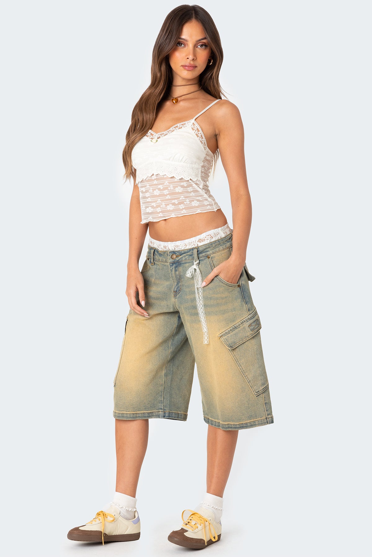 Layered Sheer Lace Tank Top - Image 5