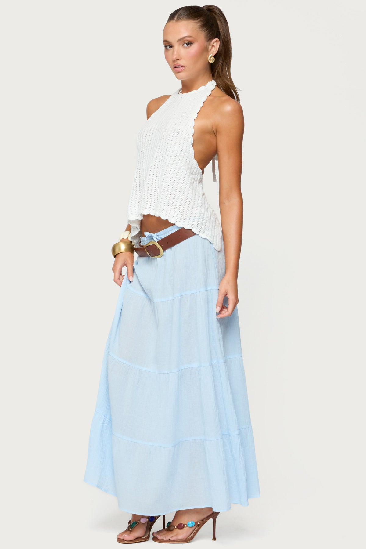 Ivey Backless Crochet Halter Top - Image 3