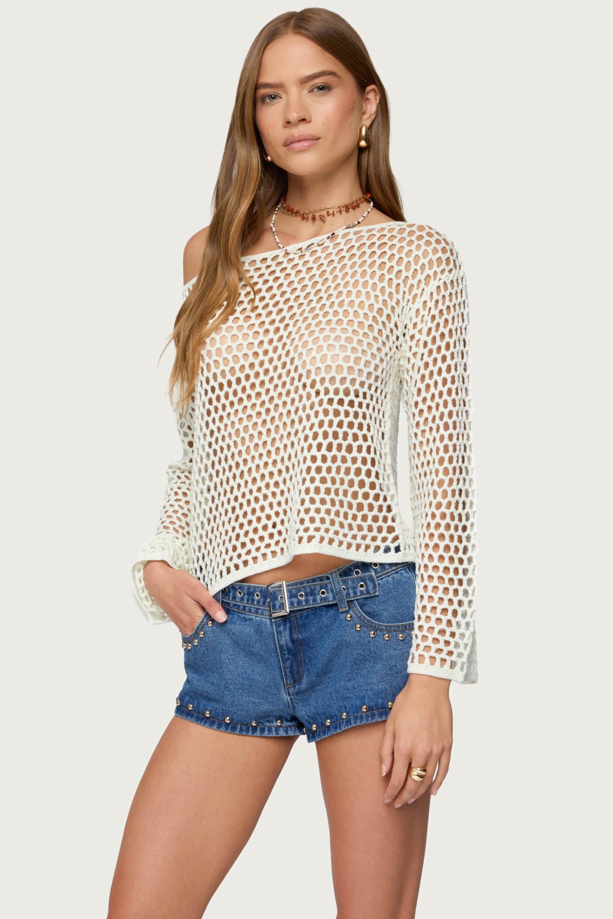 Kalley Off Shoulder Crochet Top - Image 3