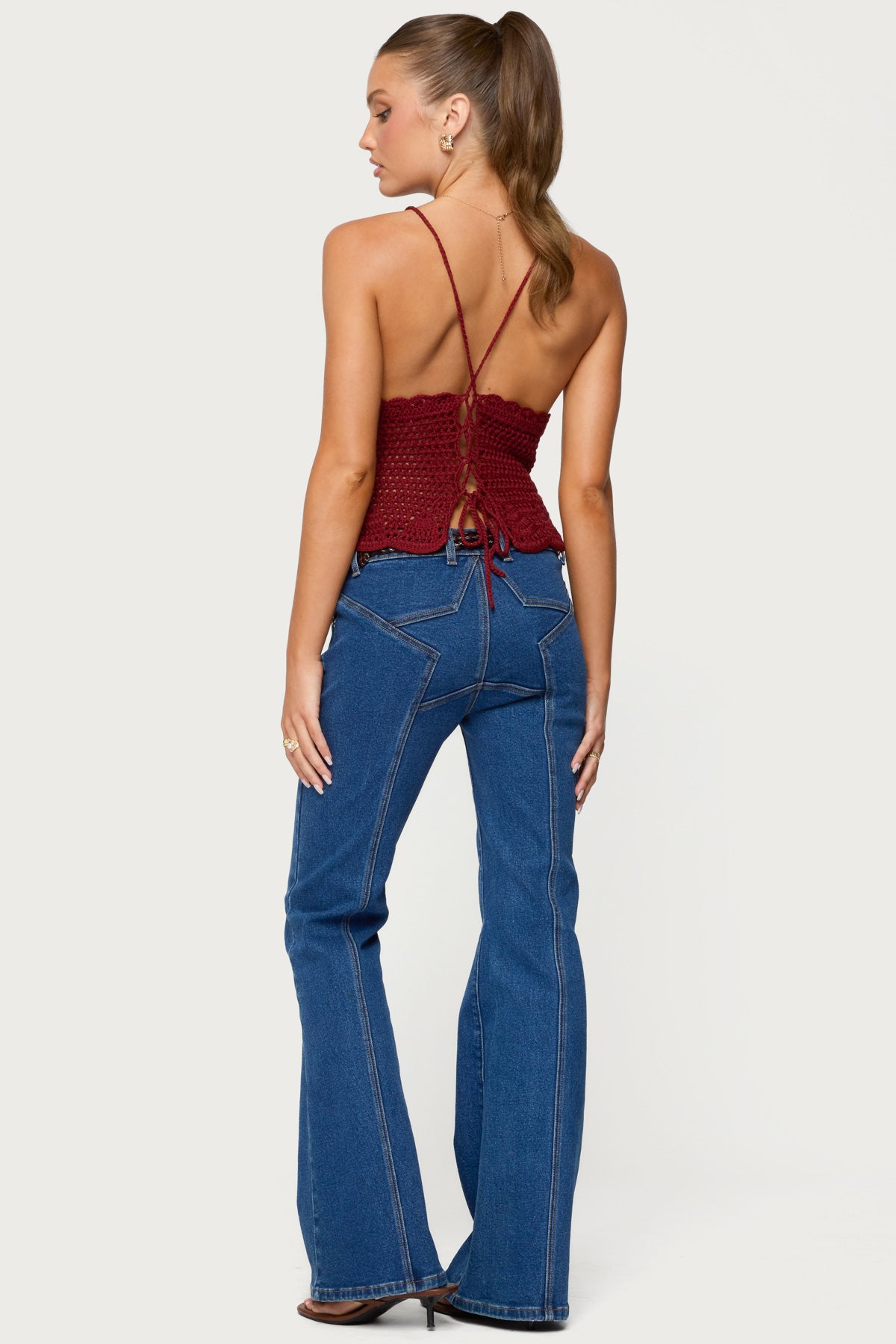 Delila Crochet V Neck Top - Image 5