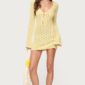 Brie Cut Out Crochet Mini Dress