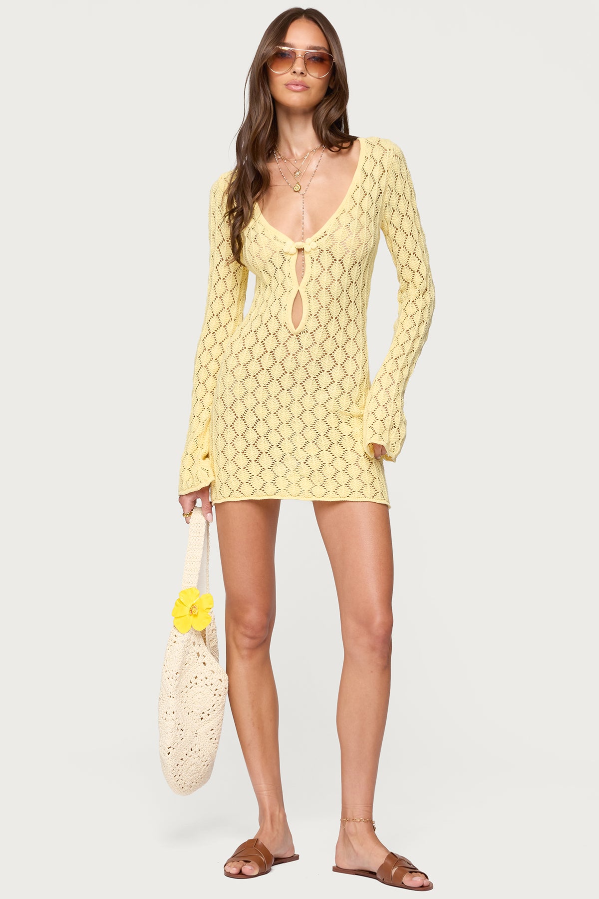 Brie Cut Out Crochet Mini Dress - Image 5