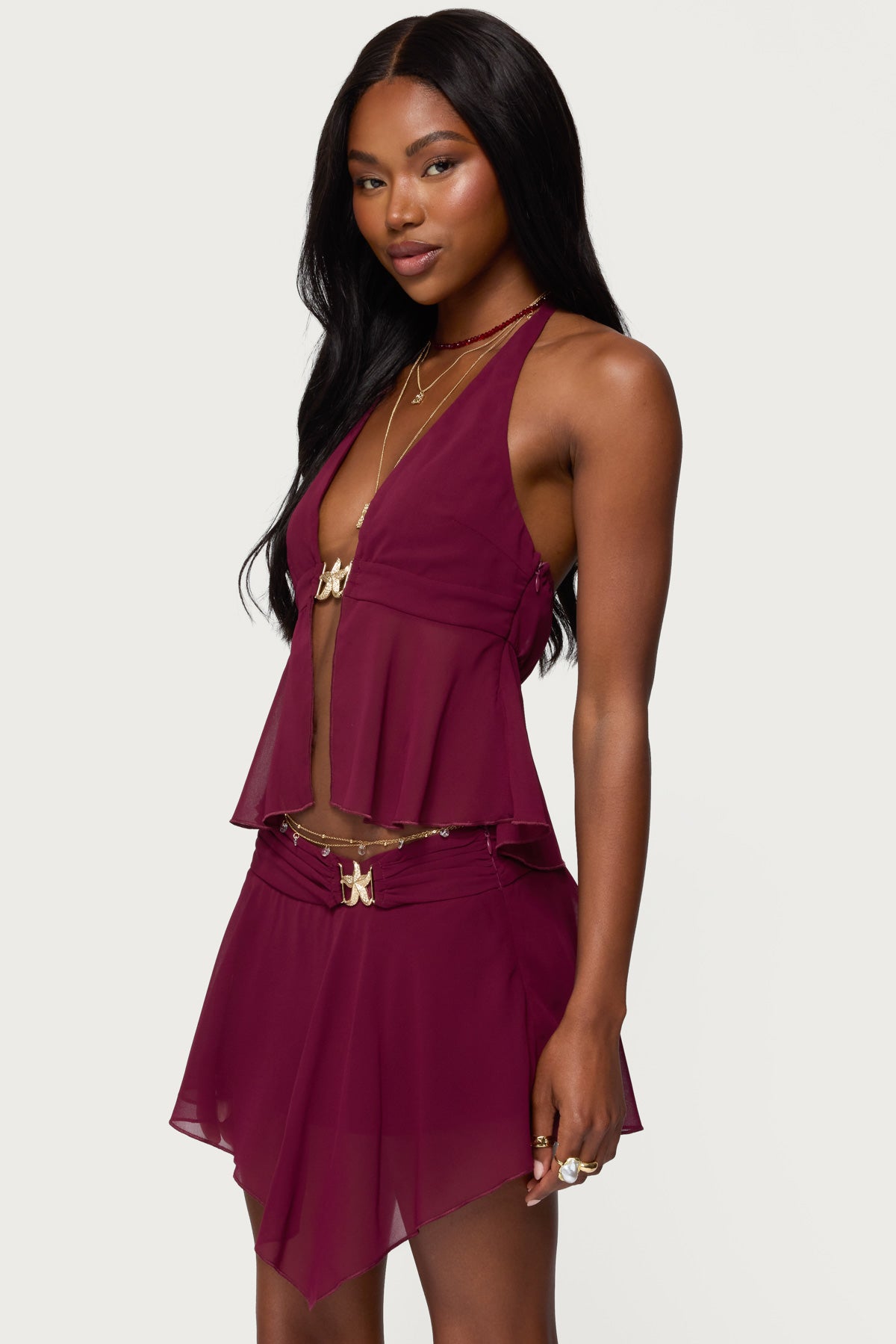 Sea Star Chiffon Split Front Top - Image 5