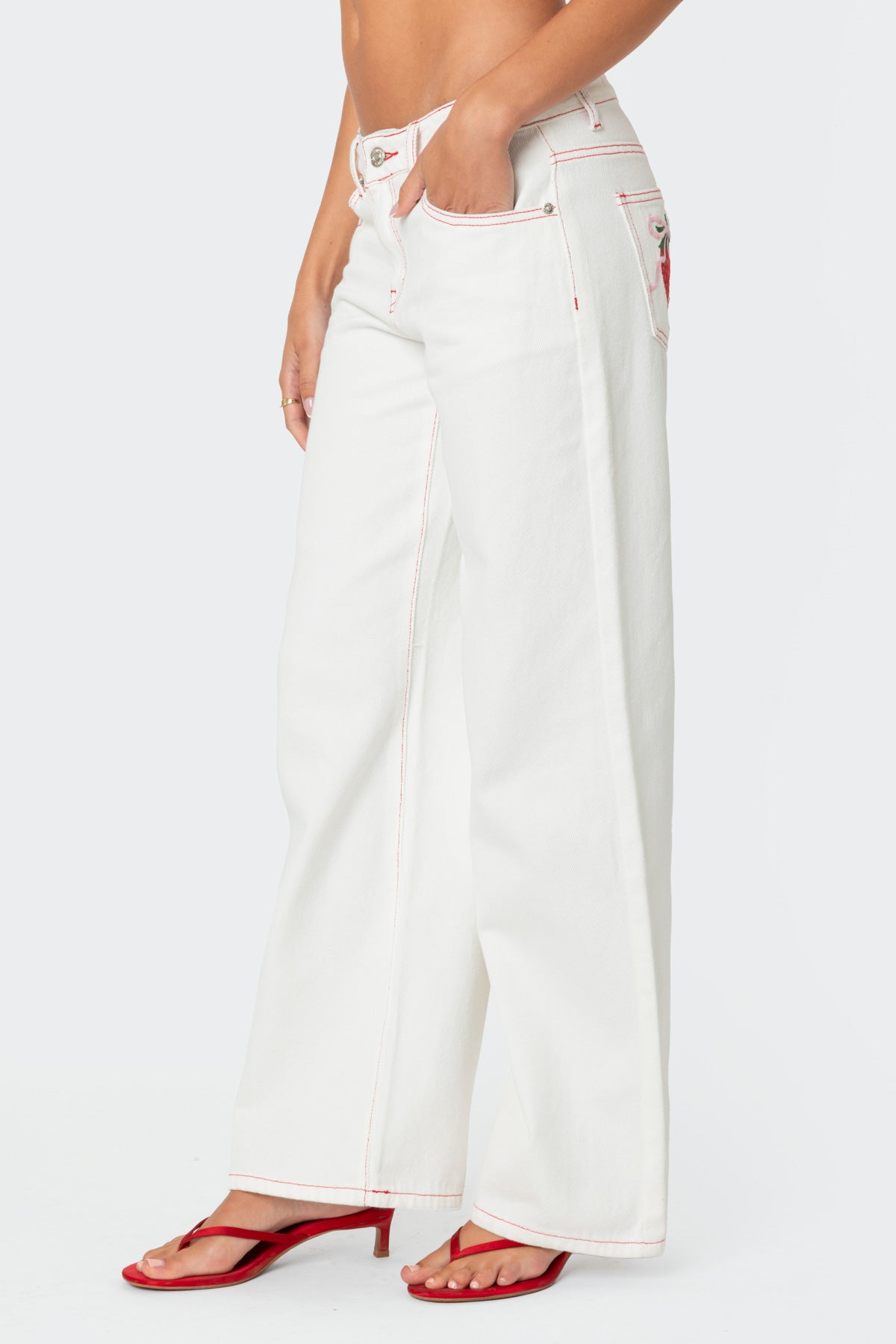 Strawberry Bow Pocket Jeans - Image 5