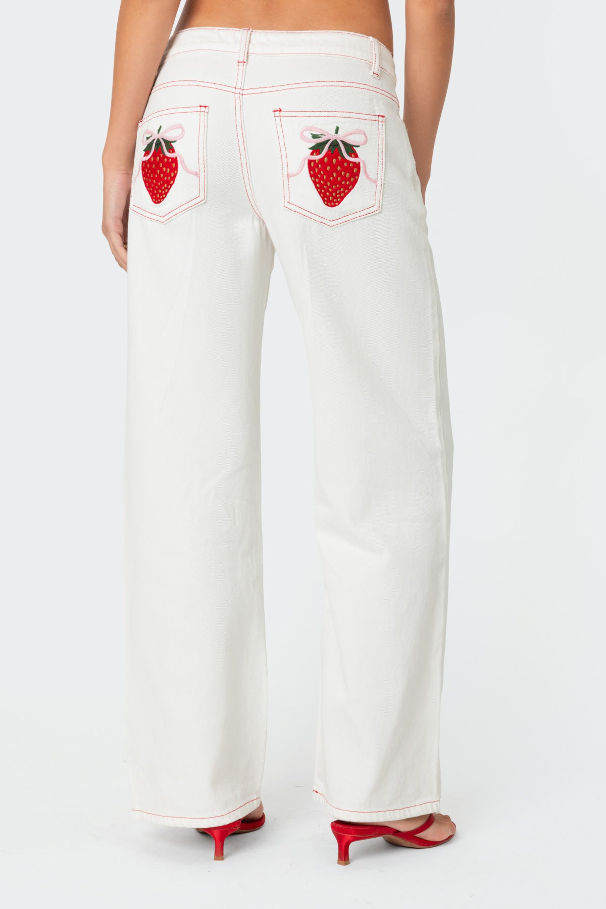 Strawberry Bow Pocket Jeans - Image 2
