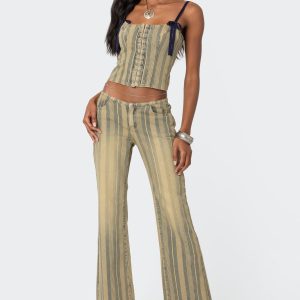 Eternity Pinstripe Flare Jeans