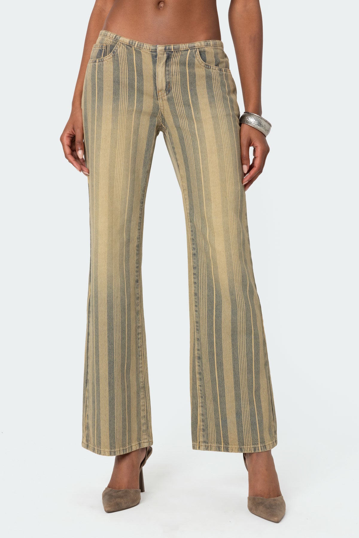 Eternity Pinstripe Flare Jeans - Image 2