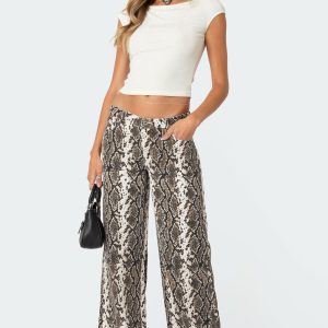 Snakescale Printed Low Rise Jeans