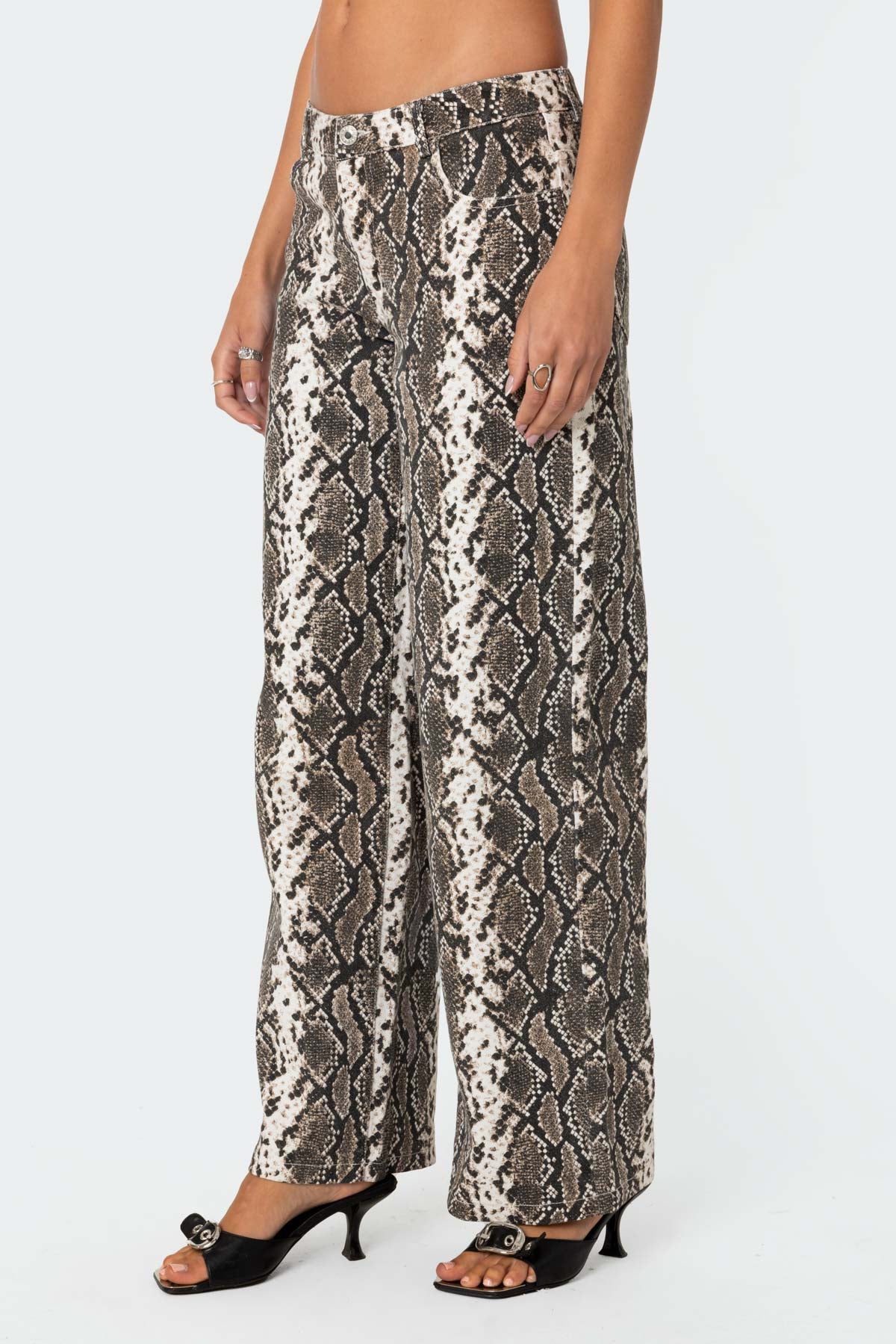 Snakescale Printed Low Rise Jeans - Image 3