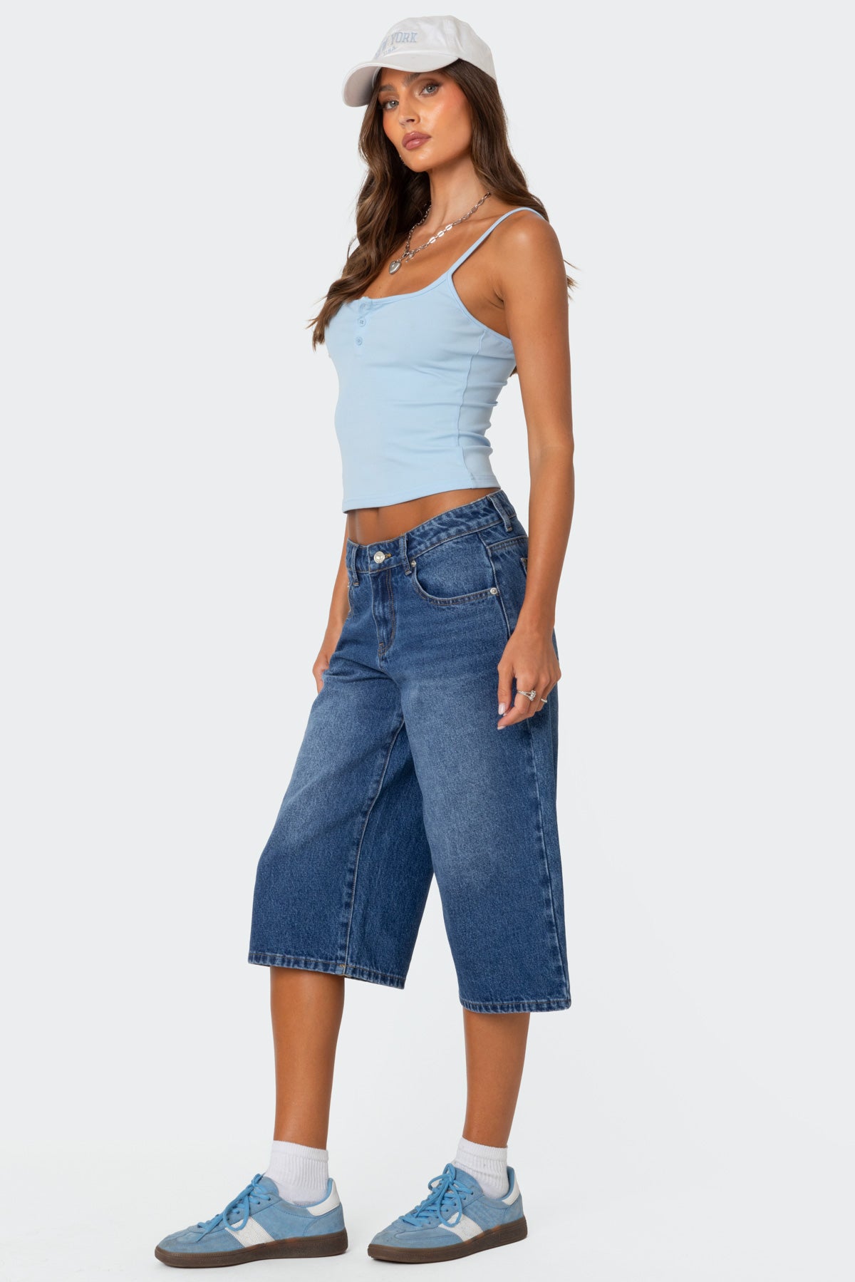 Xtra Long Low Rise Denim Bermuda Shorts - Image 3