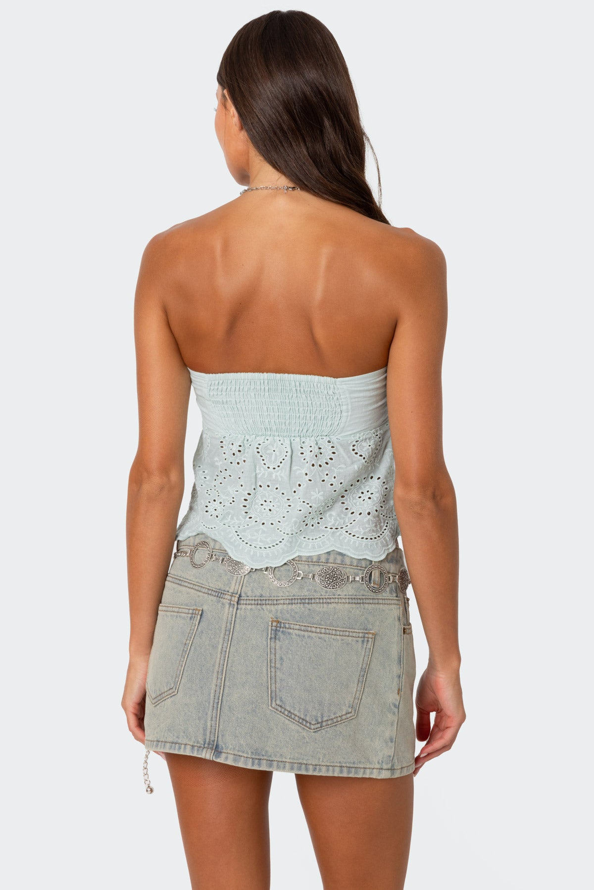 Scalloped Eyelet Tube Top - Image 5
