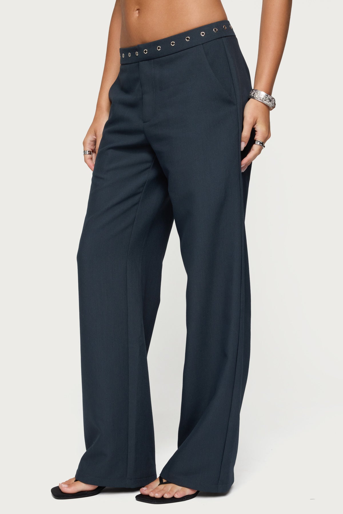 Ayve Eyelet Waist Straight Leg Pants - Image 5