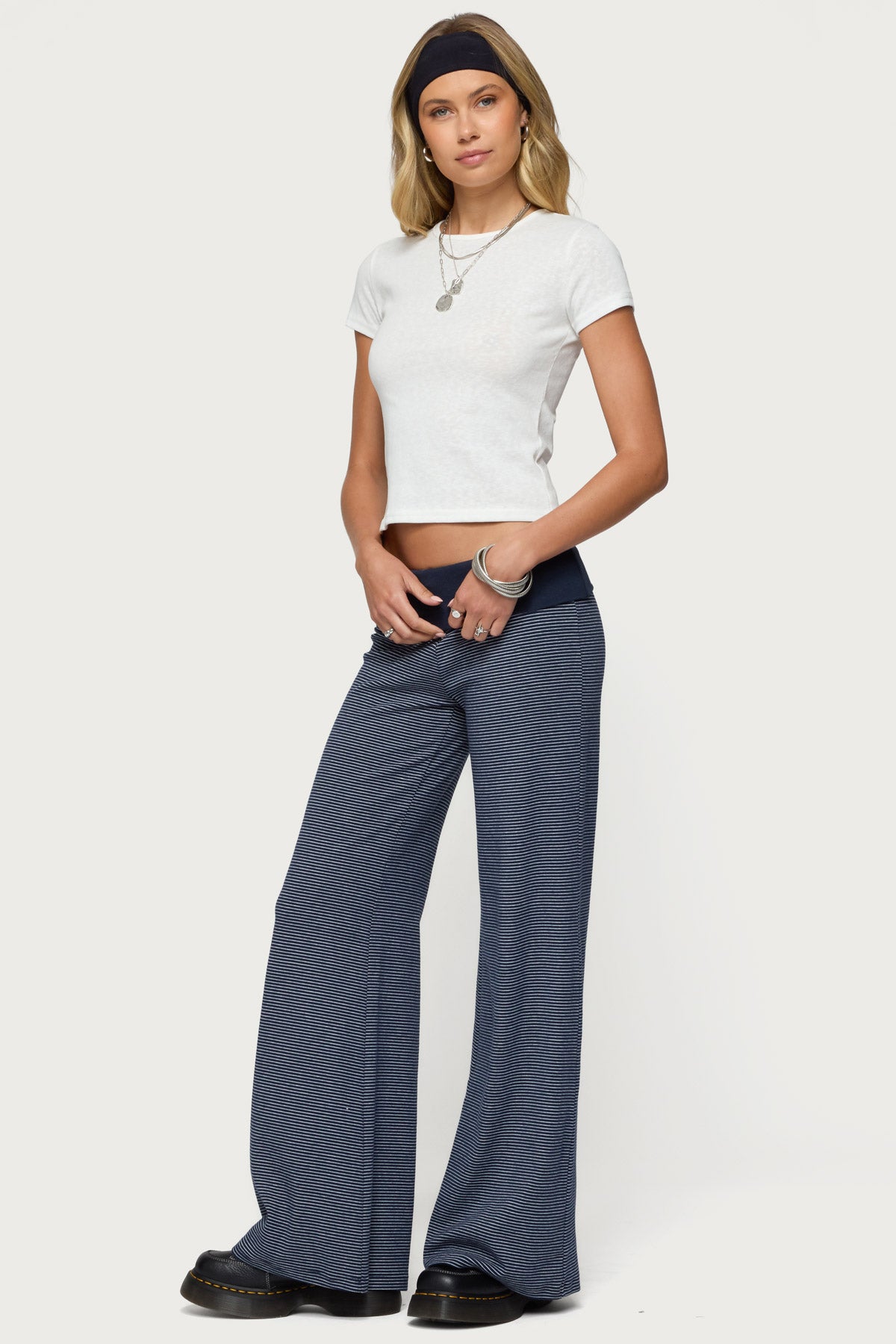 Amarna Striped Fold Over Pants - Image 3