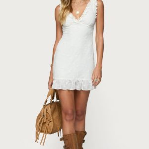 Shayla Ruffle Textured Mini Dress