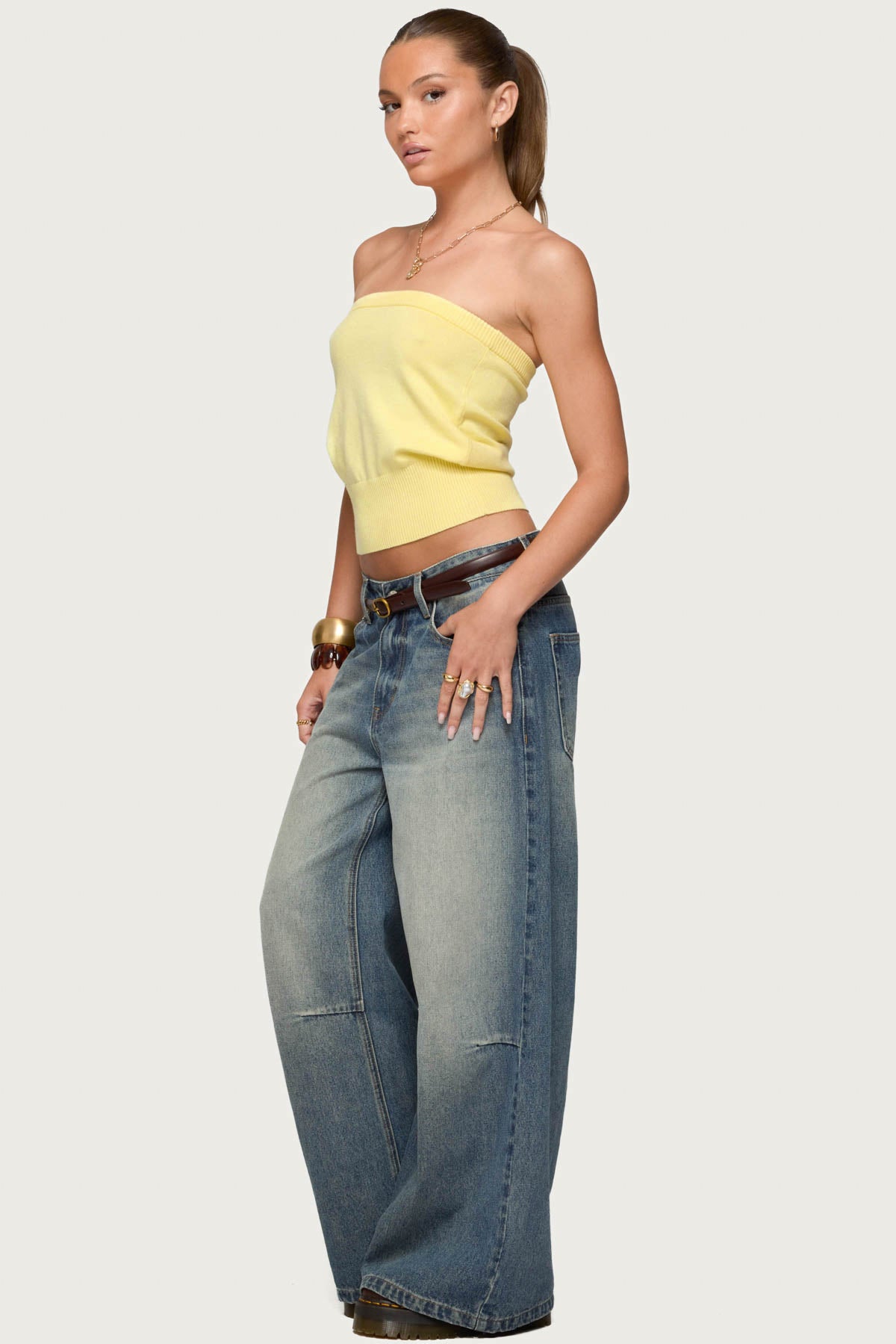 Philipa Strapless Knit Top - Image 4