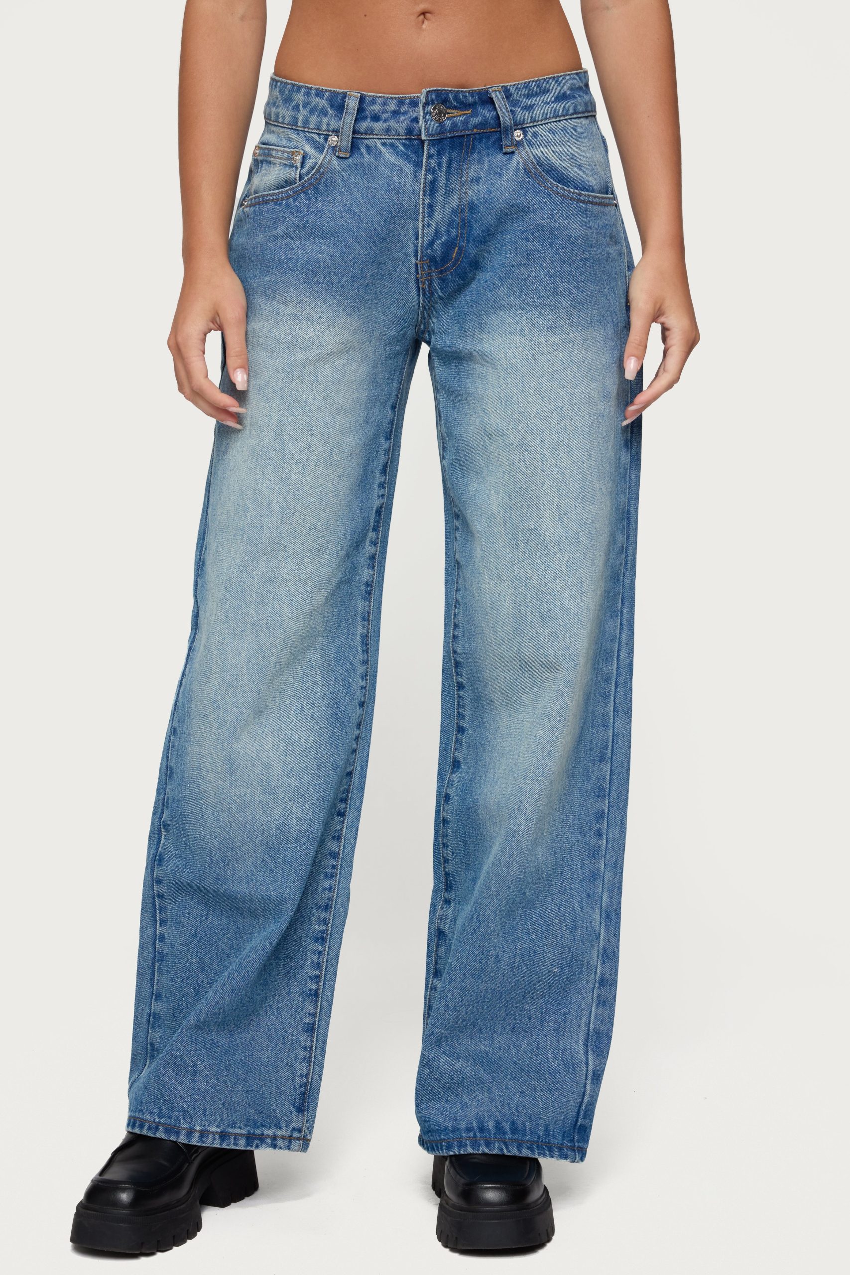 Magda Low Rise Acid Wash Jeans - Image 2