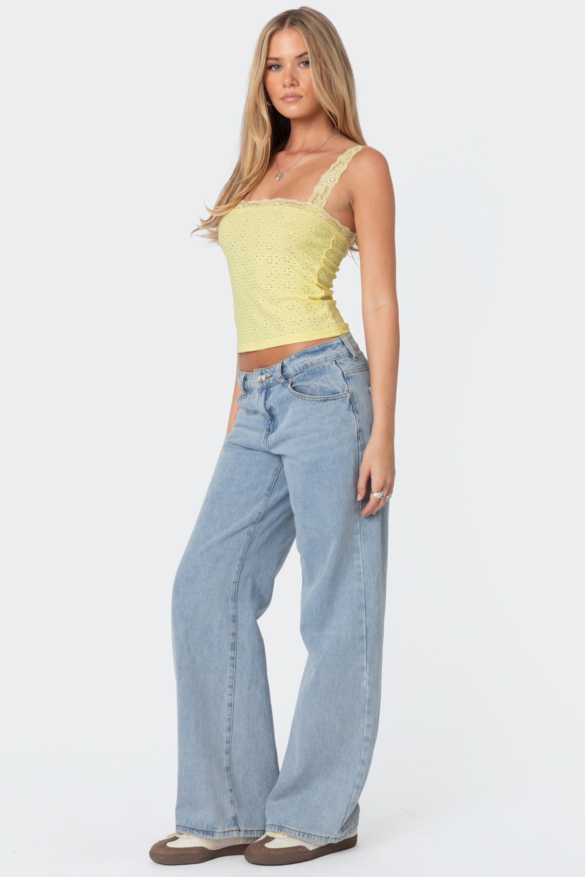 Virginia Lace Trim Eyelet Tank Top - Image 5