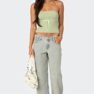 Petite Magda Low Rise Acid Wash Jeans