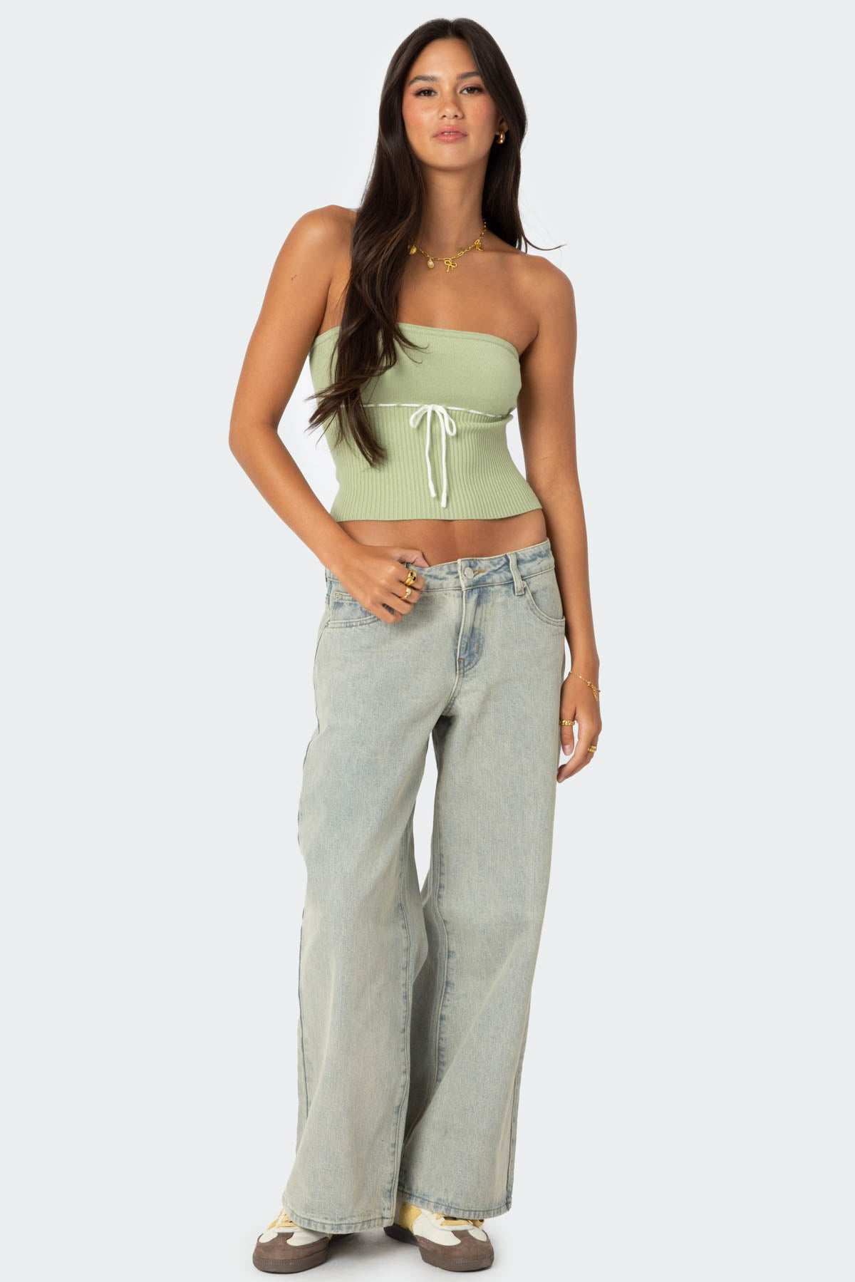 Petite Magda Low Rise Acid Wash Jeans - Image 3