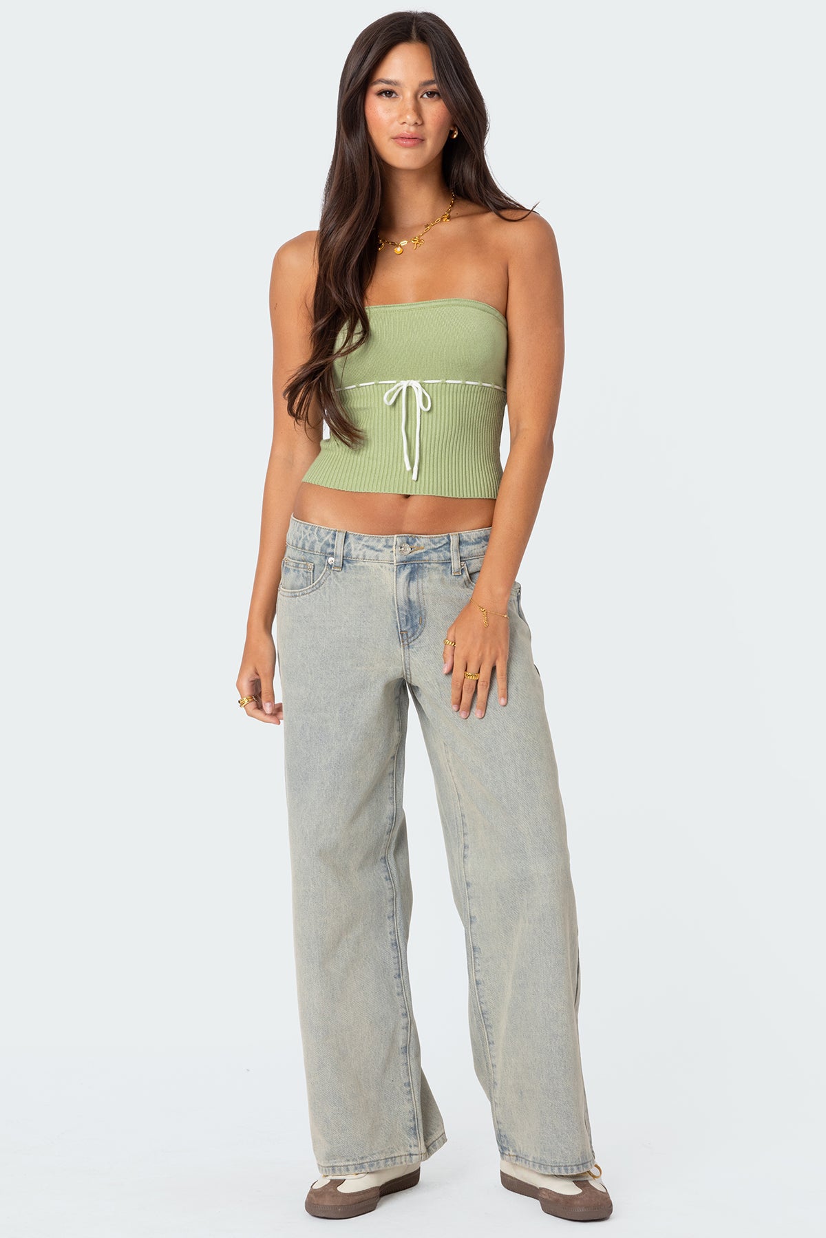 Elsie Knitted Tie Tube Top - Image 5