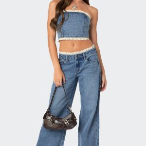 Karlie Lace Trim Jeans